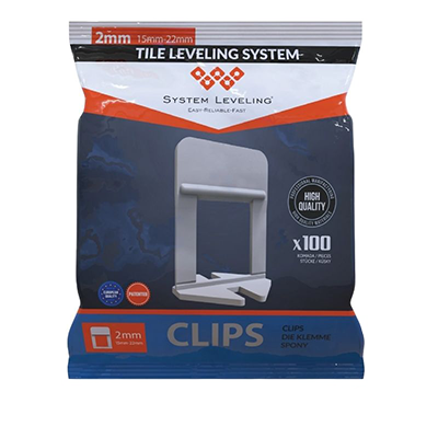 Tile Leveling XL Clips 2mm – For Tiles 15–22 mm